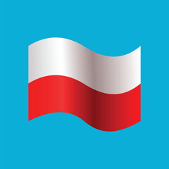 POLAND FLAG ILLUSTRATION TEMPLATE VECTOR