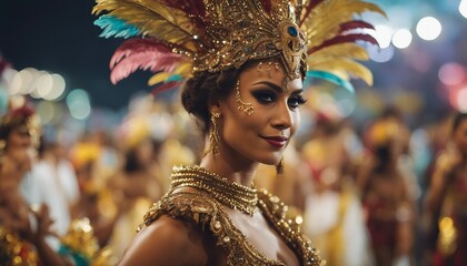 portrait of a woman dancer at rio carnival
 - obrazy, fototapety, plakaty