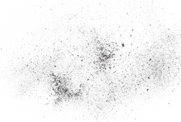  Black chalk pieces and powder flying, explosion effect isolated on white, clipping path © dule964