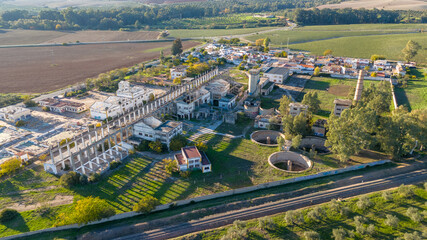 An old and abandoned cement factory now used as a airsoft arena located in Villanueva del Rio y Minas, Seville Spain