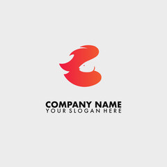Obraz premium Betta fish with fire flame modern logo vector illustration design.