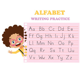 Alphabet letters tracing worksheet with all alphabet letters. Basic writing practice for kindergarten kids