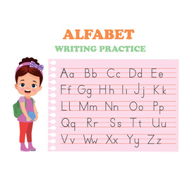Alphabet letters tracing worksheet with all alphabet letters. Basic writing practice for kindergarten kids