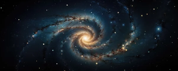 Foto op Canvas Spiral galaxy with blue and orange tones © Georgina Burrows