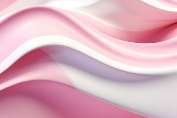 A trendy wallpaper with elegant pink and white wavy geometry. Generative AI.