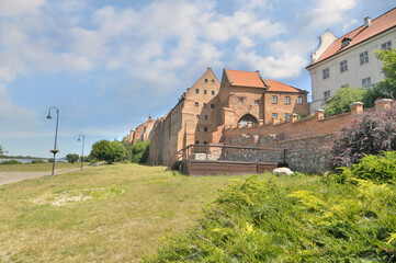 Fototapeta na wymiar Historic granaries in the coastal city of Grudziądz, Poland
