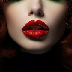 Fototapeta premium supermodel with red plump lips,high quality