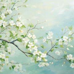 spring blossom, tree branch background,