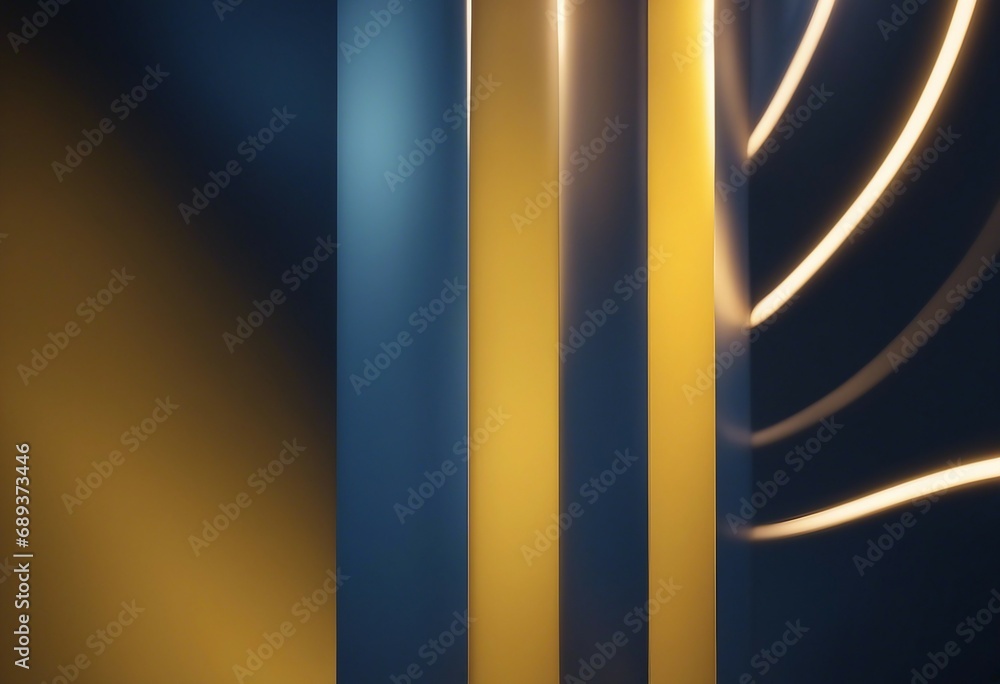 Poster abstract background with dark blue and yellow gradient different shapres
