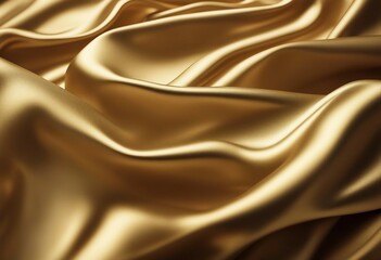 Fototapeta premium Abstract Background with 3D Wave Gold Gradient Silk Yellow Satin, Fabric Christmas wedding bridal valentine romance