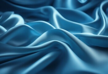 Obraz premium Abstract Background with 3D Wave blue Gradient Silk Fabric Christmas wedding bridal valentine romance