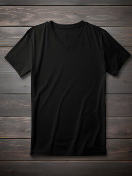blank black v-neck t-shirt