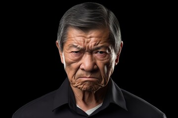 Fototapeta premium Asian mature man very angry and with a violent gesture