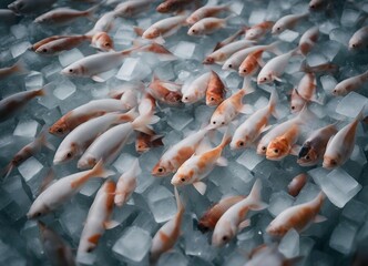 Fototapeta premium frozen bonito sold at the fish market