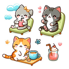 Happy Cats Vector Art Collection