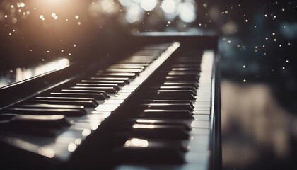 close up view of piano keys  