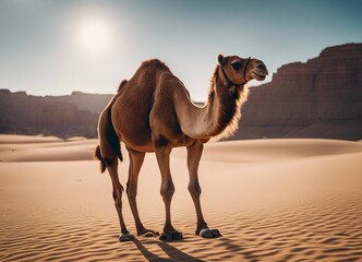 portrait of a camel at dessert, summer

