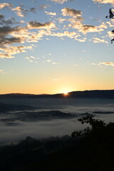 sunset over the sea of fog