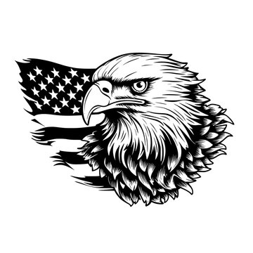 Eagle With American Flag SVG
