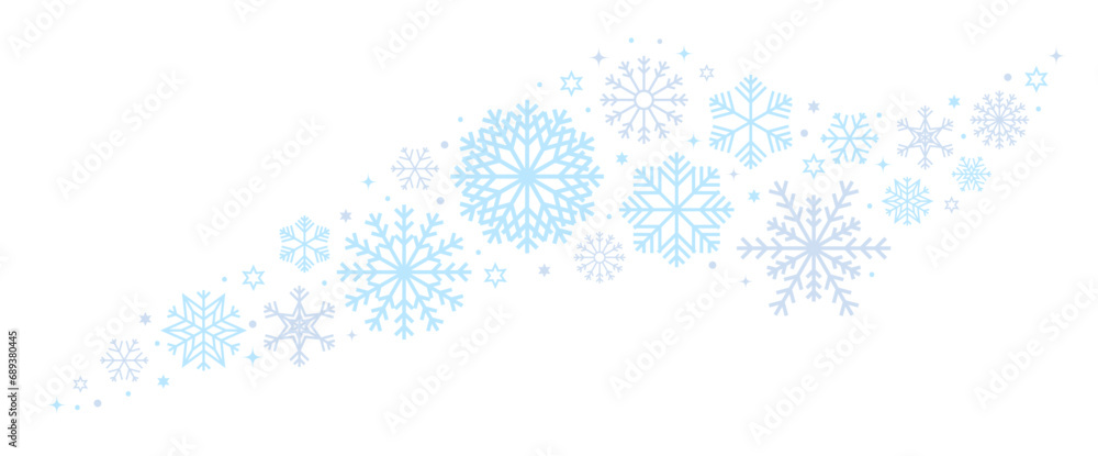 Poster abstract winter background with snowflakes pattern. merry christmas greeting card with snowfall wave