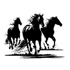 Horses silhouette SVG