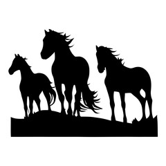 Horses silhouette SVG