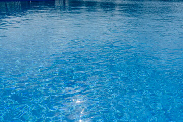 Surface of blue swimming pool. Background.