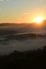 sunset over the sea of fog