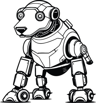 Vector illustration of a  Robot Dog