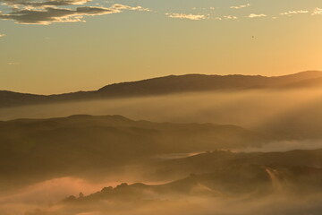 fog over the mountains
