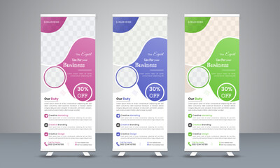 Creative vector rollup banner design template