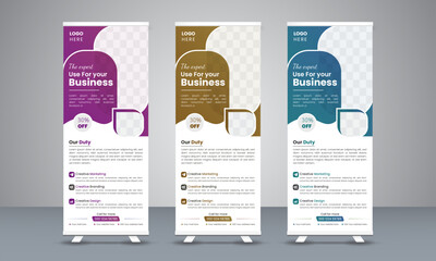 Modern vector business rollup banner design template