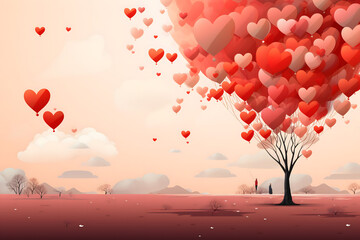 Fototapeta premium valentines day background, social media background for vday, full of romance cards with love, red rose and candles 
