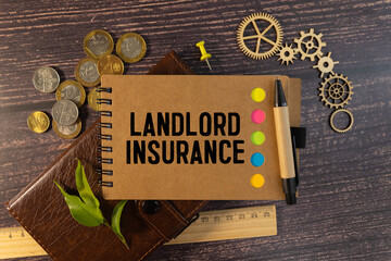 text LANDLORD INSURANCE on white card.