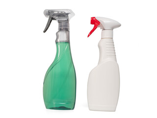 Plastic bottle with cleaning products. Spray bottle of cleaning product on a transparent background PNG.