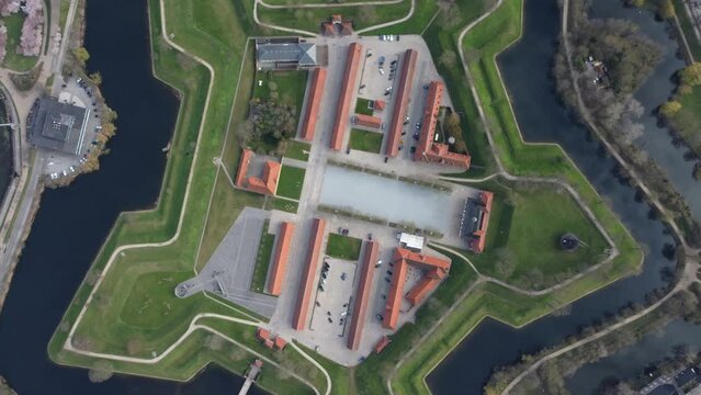 Vue a&eacute;rienne panoramique de fort de Kastellet dans la ville capitale Copenhague, Danemark, Europe