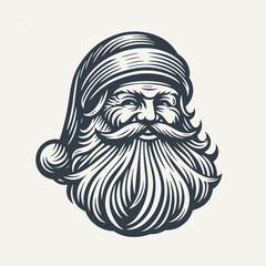 Portait of santa. Vintage woodcut engraving style vector illustration.