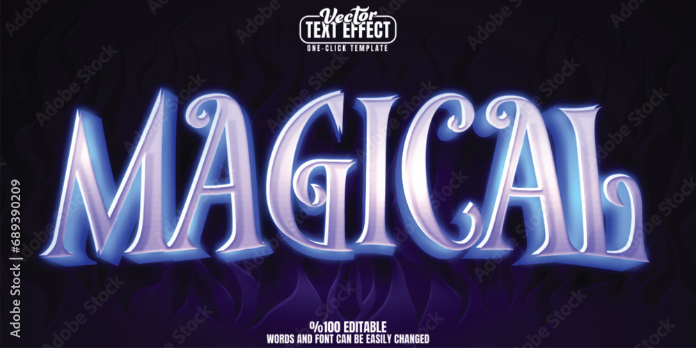 Poster magic editable text effect, customizable mystical and sorcery 3d font style