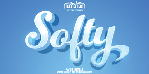 Softy editable text effect, customizable soft and gentle 3D font style