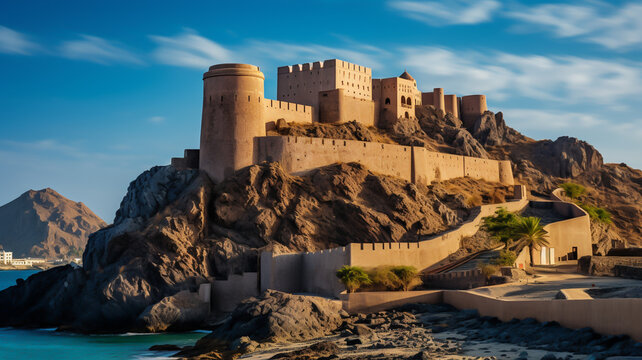 Landscape of Mutrah Corniche in Muscat, Oman