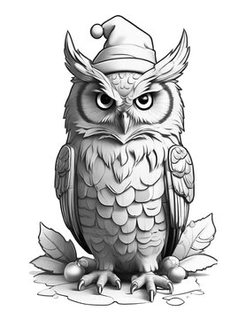 beautiful winter owl coloring book for children and adults