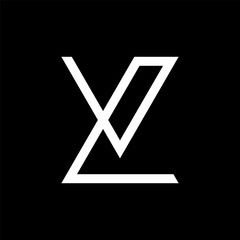 Letter VL or LV minimal logo design