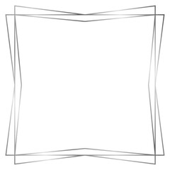 Silver metal frame isolated on white. Vector frame for text, photo, certificate, pictures, diploma, card, invitation. Square luxury frame	