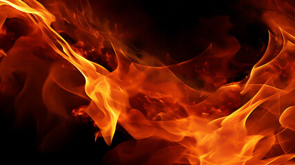 Blazing red fire and flames background banner or header for graphic element