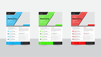Obraz premium Corporate Business flyer template vector design, abstract business flyer, Flyer Template Geometric shape used for business poster layout, vector template design