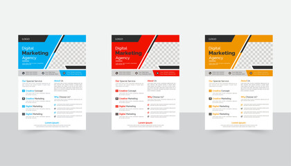 Creative Corporate & Business Flyer Brochure Template Design, abstract business flyer, Flyer Template Geometric shape used for business poster layout,