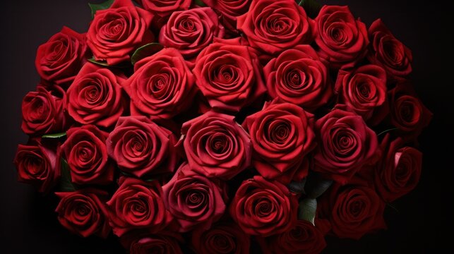 A breathtaking collection of synthetic red rose blooms, elegantly displayed and separated.