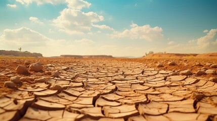 Fototapeta premium Desert cracked soil UHD wallpaper