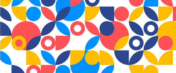 Colorful colourful abstract geometric mosaic banner design with simple shapes Suit for wallpaper, business, corporate, institution, party, festive, seminar, and talks