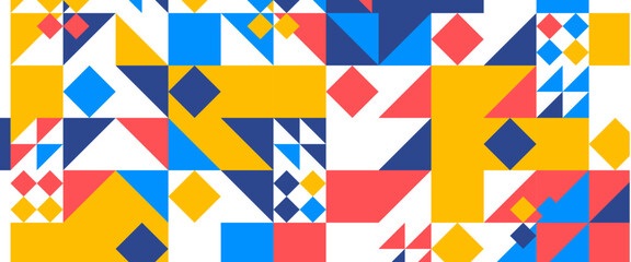 Fototapeta premium Colorful colourful vector modern banners with abstracts shapes geometric mosaic Suit for wallpaper, business, corporate, institution, party, festive, seminar, and talks